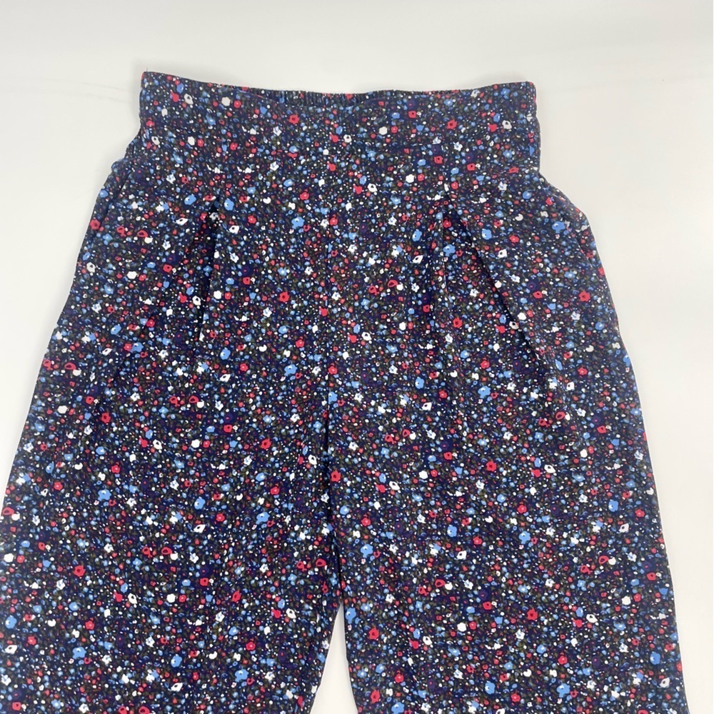 NWT Anthropologie x Stella Nova Olive Pants in Navy Ditzy Blue Floral Print XS - Picture 4 of 14